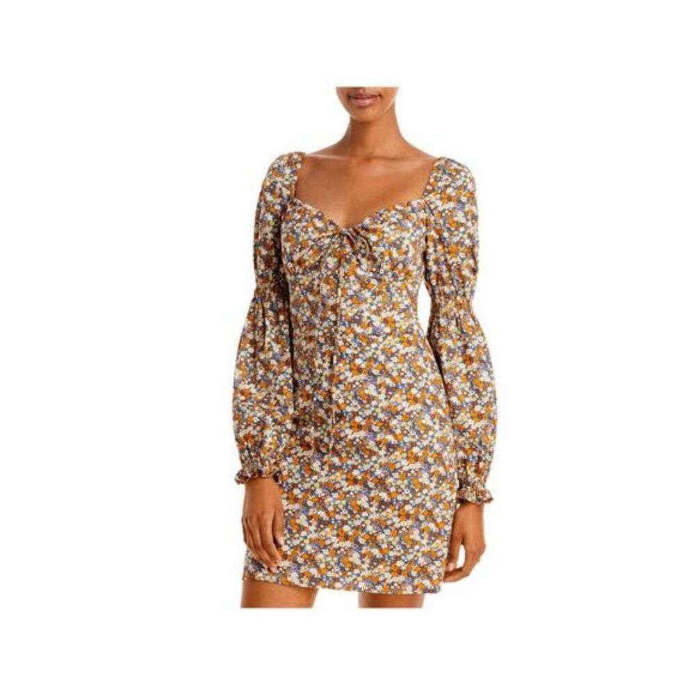 Bardot Clarissa floral mini dress size xlarge sweetheart neckline